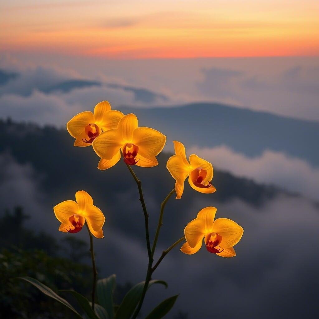 The Mystical Glow of Darjeeling’s Bioluminescent Cymbidium Hybrids